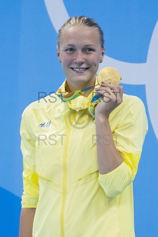 BRA, Olympia 2016 Rio, Schwimmsport Siegerehrung - 100m Schmetterling der Frauen BRA, Olympia 2016 Rio, Schwimmsport Siegerehrung - 100m Schmetterling der Frauen