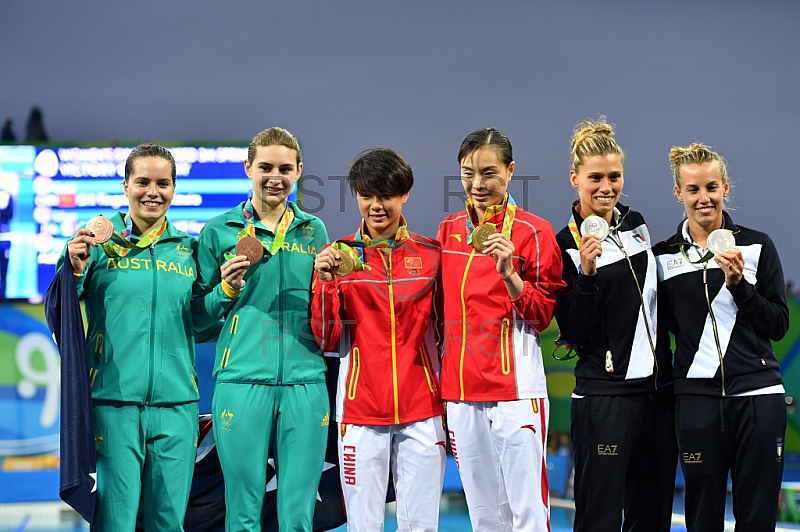 BRA, Olympia 2016 Rio, Finale Synchronspringen 3 meter Brett der Frauen 