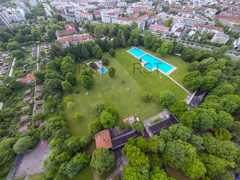 GER, Feature Luftbilder Serie der Muenchner Freibaeder