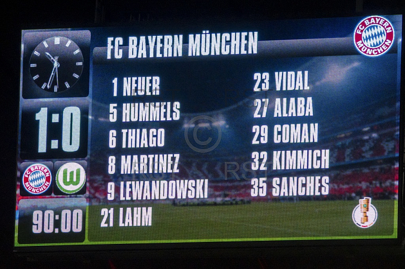 GER,  DFB Pokal 3. Runde,  FC Bayern Muenchen vs. VfL Wolfsburg