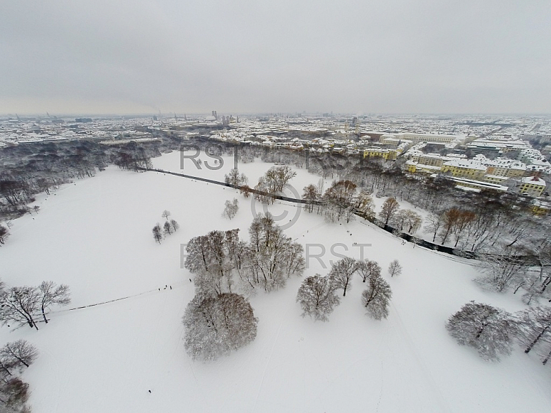 GER, Winterlandschaft am Muenchner Monopteros