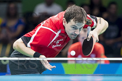 BRA, Olympia 2016 Rio, Tischtennis, Team Viertelfinale Oestereich vs Deutschland Gardos Robert (AUT)  vs. Boll Timo (GER) 