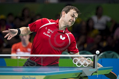 BRA, Olympia 2016 Rio, Tischtennis, Team Viertelfinale Oestereich vs Deutschland Gardos Robert (AUT)  vs. Boll Timo (GER) 