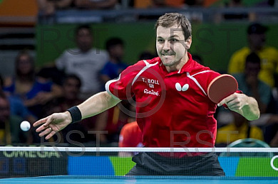 BRA, Olympia 2016 Rio, Tischtennis, Team Viertelfinale Oestereich vs Deutschland Gardos Robert (AUT)  vs. Boll Timo (GER) 